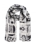 Женский шарф 813 Ottotredici с абстрактным рисунком черно-белый