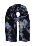 Женский теплый шарф 813 Ottotredici с нежным цветочным рисунком синий