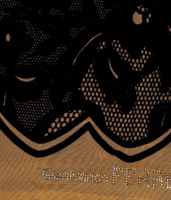 Женский шарф Gian Franco Ferre с кружевным принтом черно-бежевый