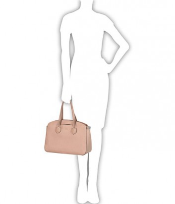 Кожаная сумка Furla Giada 870029 с высокими ручками нежно-розовая