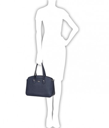 Кожаная сумка Furla Giada 870024 с высокими ручками темно-синяя