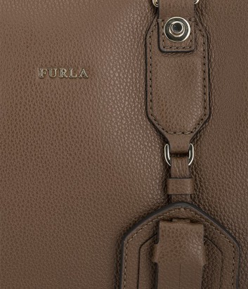 Кожаная сумка Furla Emma 869978 с высокими ручками цвета кофе