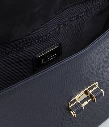 Большая сумка Furla Chiara 852652 из текстурной кожи темно-синяя