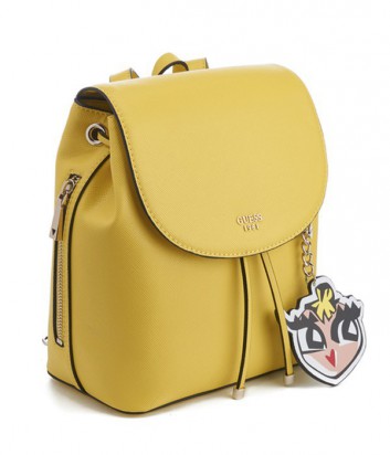 Женский рюкзак Guess Pin Up Pop с забавной подвеской ярко-желтый