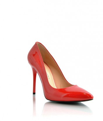 Лаковые туфли-лодочки Paoletti на высоком каблуке красные