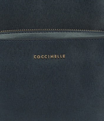 Большой рюкзак Coccinelle Clementine из сафьяновой кожи синий