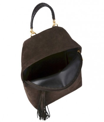 Замшевый рюкзак Coccinelle Leonie большой коричневый
