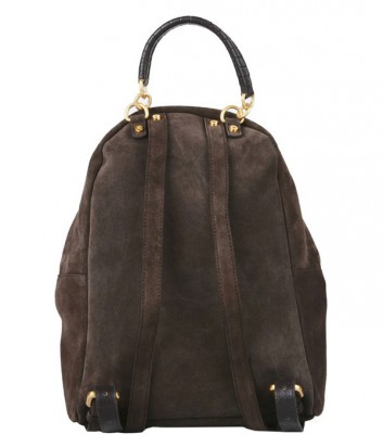 Замшевый рюкзак Coccinelle Leonie большой коричневый