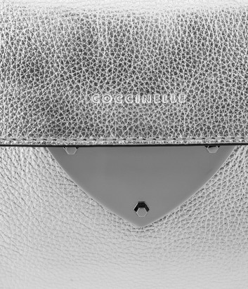 Кожаная сумка Coccinelle B14 mini серебряная