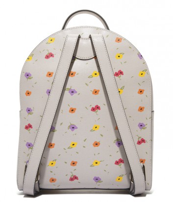 Большой рюкзак Coccinelle Clementine с цветочным принтом бежевый