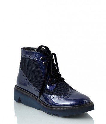 Кожаные лаковые ботинки Sgariglia Luigi 702 синие