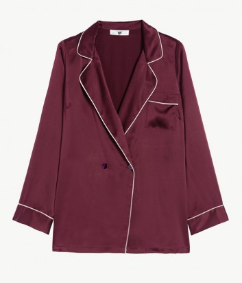 Шелковая рубашка Twin Set LA7NCC ежевичная