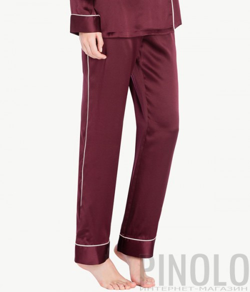 Шелковые брюки Twin Set LA7NDD ежевичные