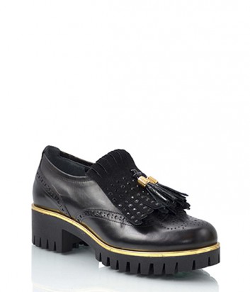 Кожаные туфли-броги Loretta Pettinari 11125 черные