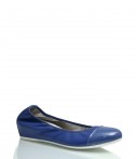 Кожаные балетки Griff Italia с лаковым носком синие