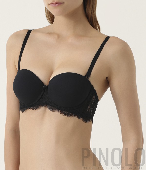 Бюстгальтер-балконет Ritratti Milano 14556 с кружевом черный Бюстгальтер-балконет Ritratti Milano 14556 с кружевом черный