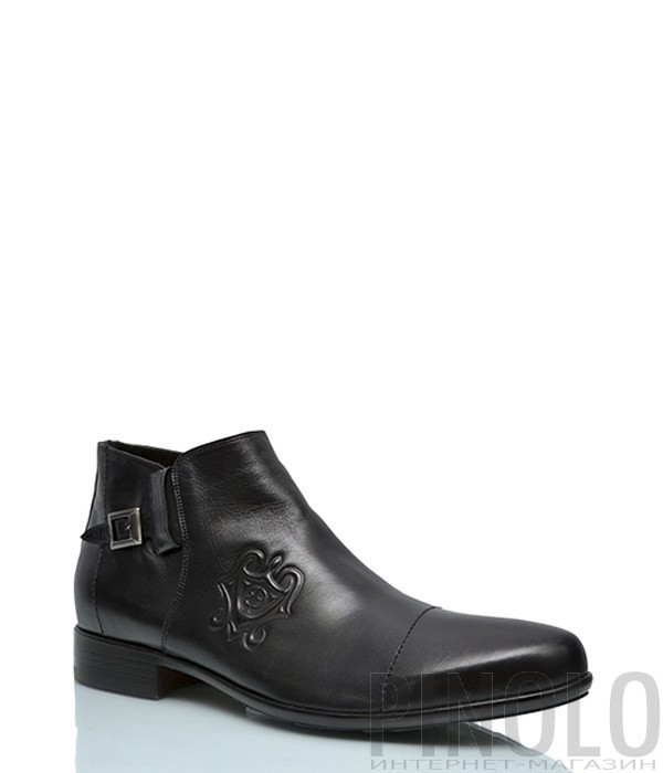 Кожаные ботинки Gianfranco Butteri 804 на меху черные