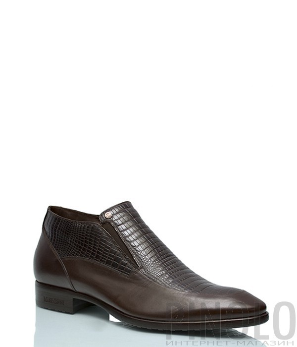 Теплые ботинки Mario Bruni 506 с тиснением коричневые