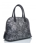 Кожаная сумка Marina Creazioni 2154 черная с серым узором