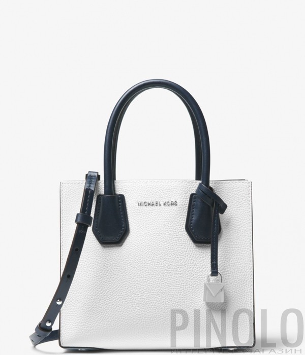Кожаная сумка Michael Kors Mercer Color-Block комбинированная белая