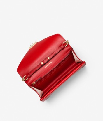 Кожаная сумка-клатч Michael Kors Sloan на ручке-цепочке ярко-красная