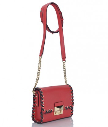 Кожаная сумка через плечо Karl Lagerfeld Whipstitch красная