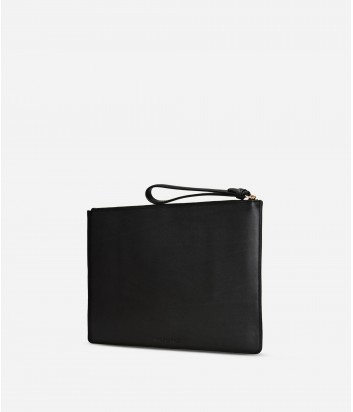 Кожаный клатч Karl Lagerfeld Signature черный