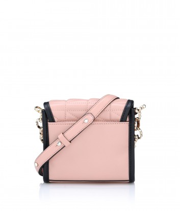 Кожаная сумка через плечо Karl Lagerfeld Kuilted комбинированная розово-черная