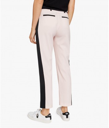 Классические брюки Karl Lagerfeld розовые с черными деталями
