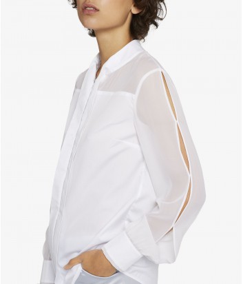 Шелковая блуза на молнии Karl Lagerfeld белая