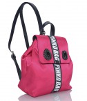 Женский рюкзак Pinko Abramide розовый с черной брендированной тесьмой