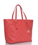Большая сумка-шоппер Tosca Blu из перфорированной кожи красная