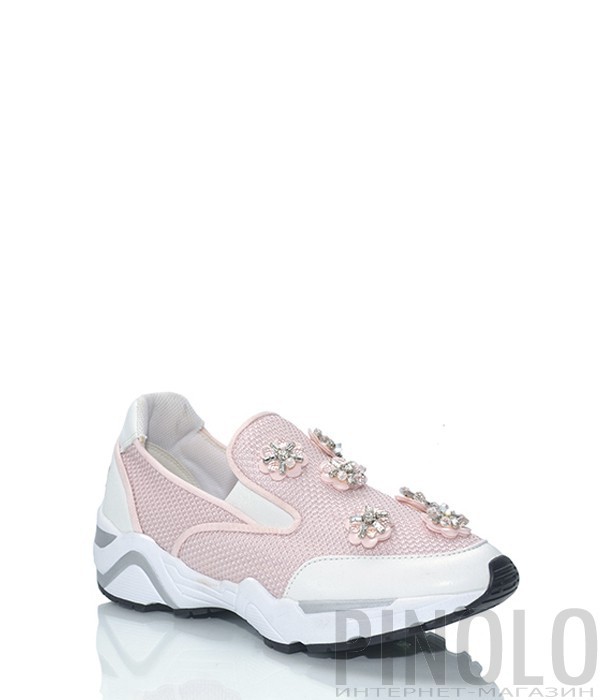 Женские кроссовки Suecomma Bonnie декорированные цветочками розовые Женские кроссовки Suecomma Bonnie декорированные цветочками розовые
