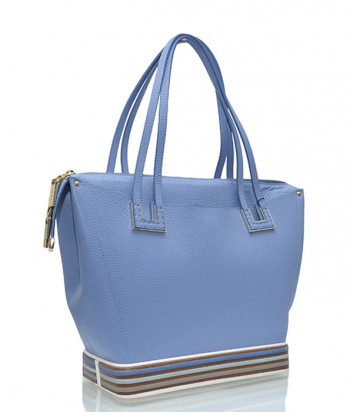 Кожаная сумка Gironacci с резиновым дном голубая