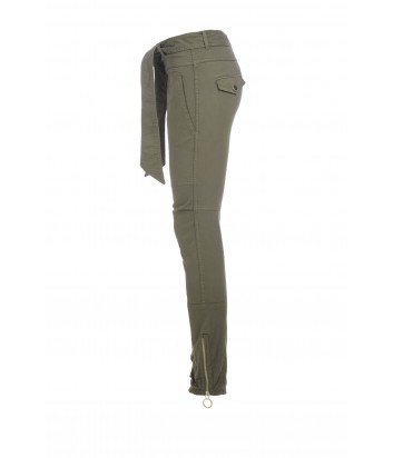 Женские брюки PINKO с завязкой на талии цвета хаки