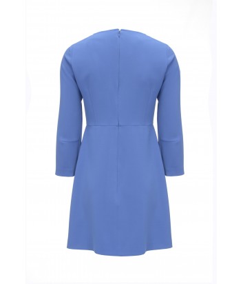 Платье PINKO с рюшами и пуговицами на груди василькового цвета