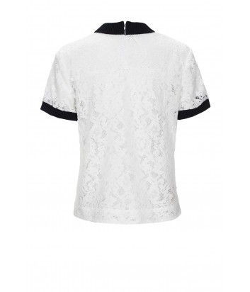Белая кружевная блуза PINKO с аппликацией в виде ананаса