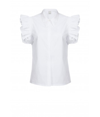 Блуза PINKO с пышными короткими рукавами белая