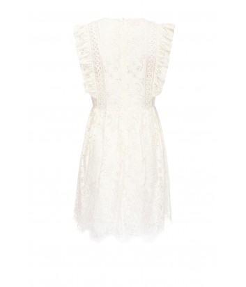 Легкое кружевное платье PINKO с рюшами белое