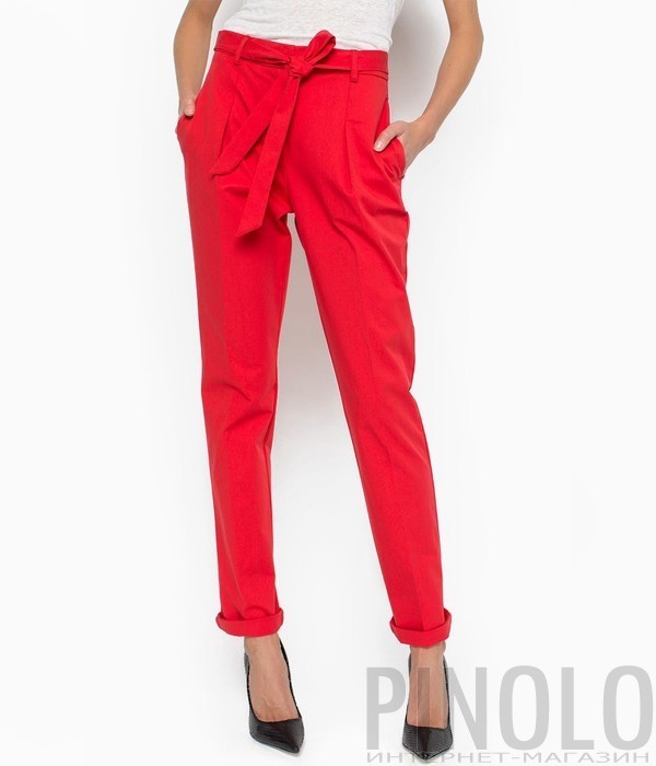 Женские брюки PINKO со стрелками красные