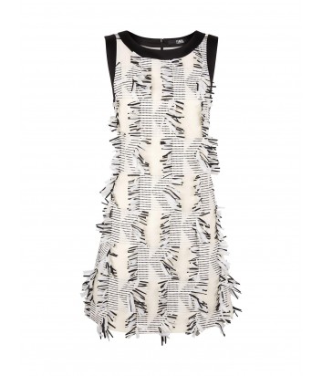 Платье Karl Lagerfeld с черной спинкой и бахромой