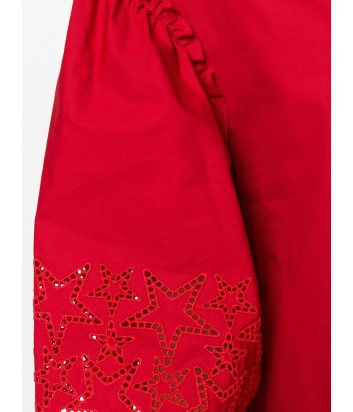 Красное платье P.A.R.O.S.H. с перфорацией в виде звезд