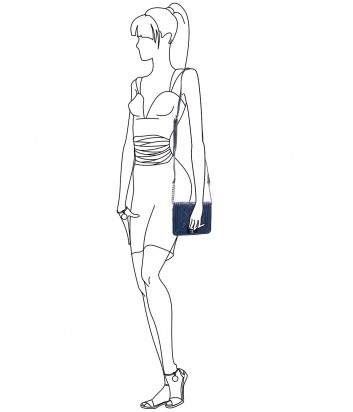 Сумочка через плечо Blugirl Blumarine стеганная синяя