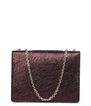 Кожаная сумочка Gianni Chiarini 6045 с металлизированным покрытием бордовая