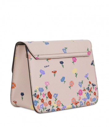 Кожаная сумка Furla Metropolis 941919 нежно-розовая в цветочек