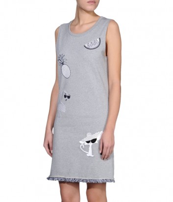 Платье безрукавка Karl Lagerfeld с аппликациями серое