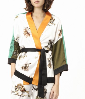 Яркое кимоно PINKO с принтом сафари
