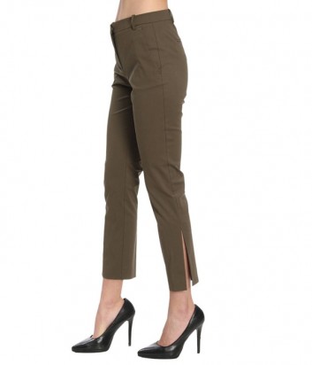 Классические женские брюки PINKO укороченные цвета хаки