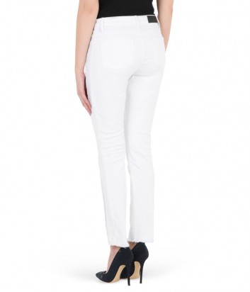 Белые джинсы Karl Lagerfeld с бахромой по бокам