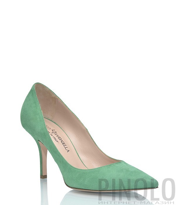 Замшевые лодочки Marco Barbabella 264 зеленые